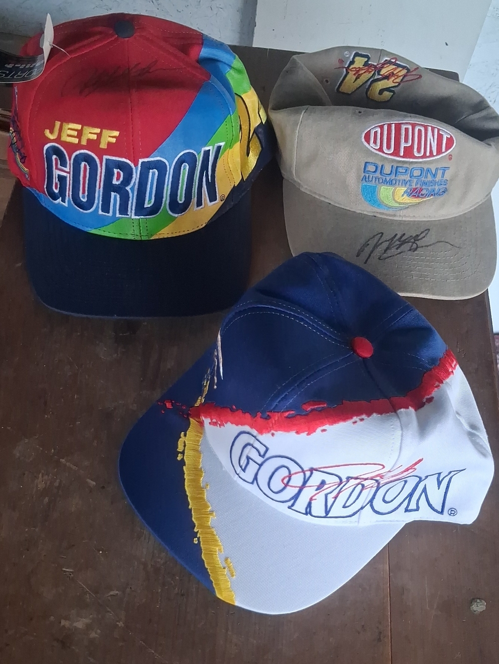 Jeff Gordan Champion Nascar Driver Genuine Autograghed Hats